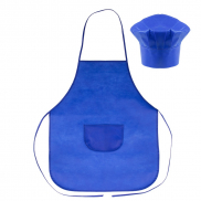 Zestaw małego kucharza, fartuch kuchenny i czapka kucharska, rozmiar dziecięcy | Nedina - granatowy