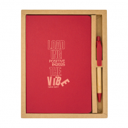 Zestaw upominkowy notes z długopisem Forest, czerwony