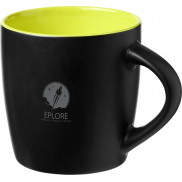 Kubek ceramiczny Riviera, czarny, zielony