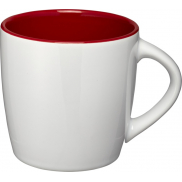 Kubek ceramiczny Aztec, biały, czerwony