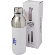 Miedziany izolowany próżniowo bidon Koln o pojemności 590 ml, biały