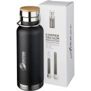 Miedziany, izolowany próżniowo bidon Thor o pojemności 480 ml, czarny