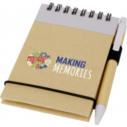 Notatnik A7 z recyklingu z długopisem Zuse, fioletowy, piasek pustyni