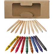 19-elementowy zestaw kredek ołówkowych i świecowych Lucky, piasek pustyni