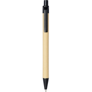 Długopis Berk z kartonu z recyklingu i plastiku kukurydzianego, czarny