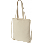 Plecak Eliza wykonany z bawełny o gramaturze 240 g/m² ze sznurkiem ściągającym, piasek pustyni