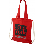 Plecak Eliza wykonany z bawełny o gramaturze 240 g/m² ze sznurkiem ściągającym, czerwony