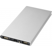 Aluminiowy powerbank Plate 8000 mAh, szary