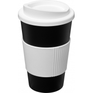 Kubek termiczny z serii Americano® o pojemności 350 ml z uchwytem, czarny, biały