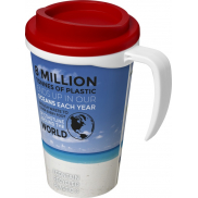 Kubek termiczny z serii Brite-Americano Grande o pojemności 350 ml, biały, czerwony