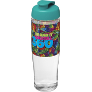 Bidon H2O Tempo® o pojemności 700 ml z wieczkiem zaciskowym, biały, niebieski