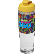 Bidon H2O Tempo® o pojemności 700 ml z wieczkiem zaciskowym, biały, żółty