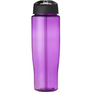 Bidon H2O Tempo® o pojemności 700 ml z wieczkiem z słomką, fioletowy, czarny