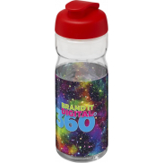 Bidon H2O Base® o pojemności 650 ml z wieczkiem zaciskowym, biały, czerwony