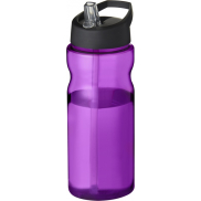 Bidon H2O Base® o pojemności 650 ml z wieczkiem z słomką, fioletowy, czarny