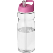 Bidon H2O Base® o pojemności 650 ml z wieczkiem z słomką, biały, różowy