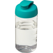 Bidon H2O Bop® o pojemności 500 ml z wieczkiem zaciskowym, biały, niebieski