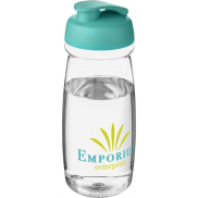 Bidon H2O Pulse® o pojemności 600 ml z wieczkiem zaciskowym, biały, niebieski