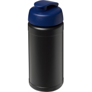 Bidon Baseline® Plus o pojemności 500 ml z wieczkiem zaciskowym, czarny, niebieski