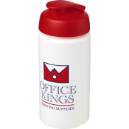 Bidon Baseline® Plus o pojemności 500 ml z wieczkiem zaciskowym i uchwytem, biały, czerwony