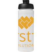 Bidon Baseline® Plus o pojemności 750 ml z wieczkiem zaciskowym i uchwytem, biały, czarny