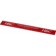 Linijka Renzo o długości 30 cm wykonana z tworzywa sztucznego, czerwony