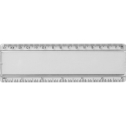 Linijka Ellison o długości 15 cm wykonana z tworzywa sztucznego z papierową wkładką, biały