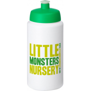 Bidon Baseline® Plus o pojemności 500 ml ze sportowym wieczkiem i uchwytem, biały, zielony