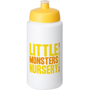 Bidon Baseline® Plus o pojemności 500 ml ze sportowym wieczkiem i uchwytem, biały, żółty