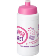 Bidon Baseline® Plus o pojemności 500 ml z wieczkiem sportowym, biały, różowy