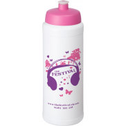 Bidon Baseline® Plus o pojemności 750 ml ze sportowym wieczkiem i uchwytem, biały, różowy