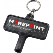 Klucz do odpowietrzania kaloryfera Largo wykonany z tworzywa sztucznego z brelokiem, czarny