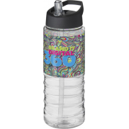 Bidon H2O Treble o pojemności 750 ml z wieczkiem z dzióbkiem, biały, czarny