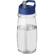 Bidon H2O Pulse o pojemności 600 ml z wieczkiem z dzióbkiem, biały, niebieski