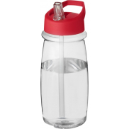Bidon H2O Pulse o pojemności 600 ml z wieczkiem z dzióbkiem, biały, czerwony
