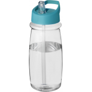 Bidon H2O Pulse o pojemności 600 ml z wieczkiem z dzióbkiem, biały, niebieski