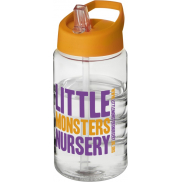 Bidon H2O Bop o pojemności 500 ml z wieczkiem z dzióbkiem, biały, pomarańczowy