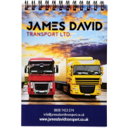 Notatnik Desk-Mate® w formacie A6 z przedziałką, 50 stron, biały, czarny