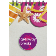 Notatnik Desk-Mate® w formacie A7 z przedziałką, 50 stron, biały, czarny