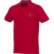 Beryl – męska koszulka polo z krótkim rękawem z bawełny organicznej i materiałów z recyklingu, l, czerwony
