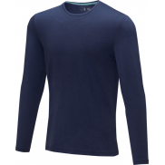 Męski T-shirt organiczny Ponoka z długim rękawem, m, niebieski
