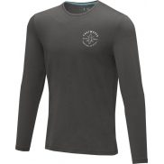 Męski T-shirt organiczny Ponoka z długim rękawem, m, szary