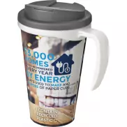 Kubek Brite-Americano® 350 ml z wieczkiem zapobiegającym rozchlapaniu, biały, szary