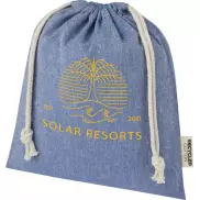 Pheebs torba na prezent z bawełny z recyklingu o gramaturze 150 g/m² i z certyfikatem GRS, średnia o pojemności 1,5 l, niebieski