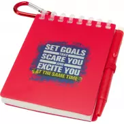 Lig Mini outdoorowy zestaw z notatnikiem w miękkiej okładce z tworzyw sztucznych pochodzących z recyklingu i długopisem (nieb, czerwony