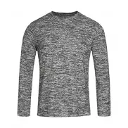 Męski dzianinowy sweter z długim rękawem - dark grey melange