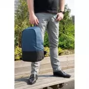 Plecak chroniący przed kieszonkowcami, plecak na laptopa - niebieski, czarny