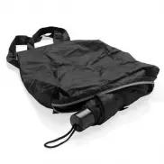 Parasol manualny 21', składany, torba na zakupy - czarny