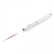 Długopis 4 w 1, touch pen, wskaźnik laserowy, latarka - srebrny
