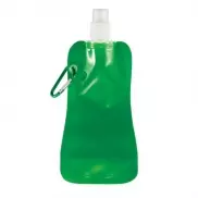 Składana butelka sportowa 400 ml z karabińczykiem - zielony, biały
